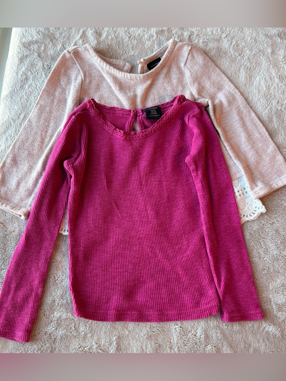 GAP Toddler Pink Ribbed Long Sleeve Top
